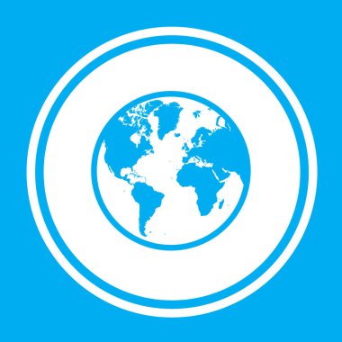 Resimli Simge Arka Planda İzole - Dünya Kuzey Amerika 