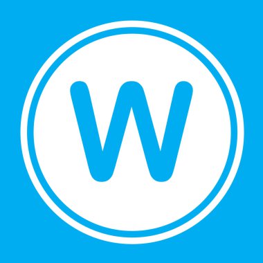 Resimli Simge Arka Planda İzole - W