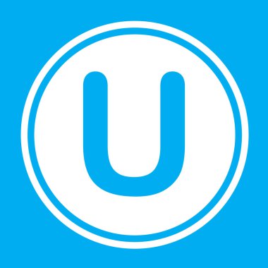 Resimli Simge Arka Planda İzole - U