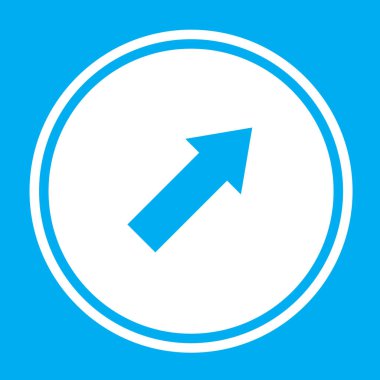 Resimli Simge Arka Planda İzole - Sağ Üst Ok