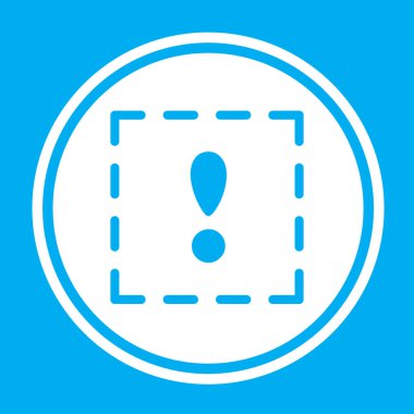 Resimli Simge Arka Planda İzole - Kareli Ünlem 