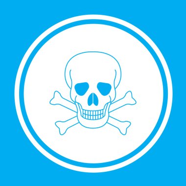 Resimli Simge Arka Planda İzole - Kafatası ve Çapraz Kemik