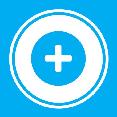 Resimli Simge Arka Planda İzole - Round Plus Seçili