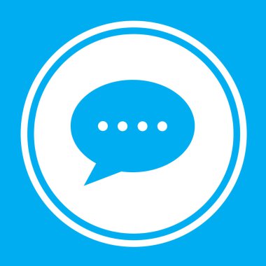 Resimli Simge Arka Planda İzole - Yuvarlak İleti Kabarcığı