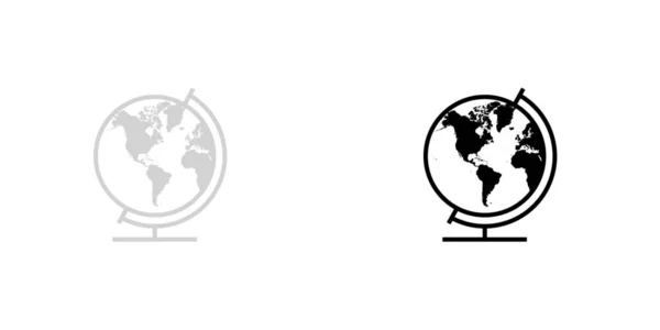Illusztrált Icon izolált a háttér-Globe Észak-Amerika — Stock Vector