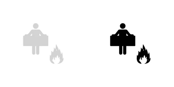 Icona illustrata isolata su sfondo - Coperta antincendio — Vettoriale Stock