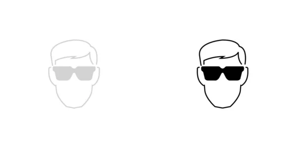 Icône illustrée isolée sur un fond - Verre de protection des yeux — Image vectorielle