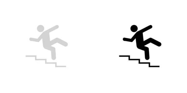 Icono ilustrado aislado sobre un fondo - Escaleras de peligro — Vector de stock