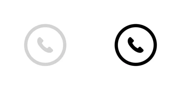 Ícone ilustrado isolado em um plano de fundo - Circle Phone Outline — Vetor de Stock