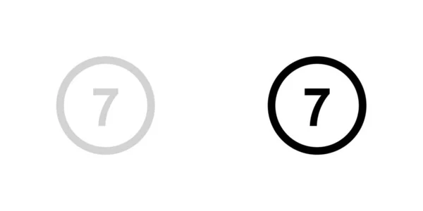 背景に分離された図示アイコン - 円 7 アウトライン — ストックベクタ