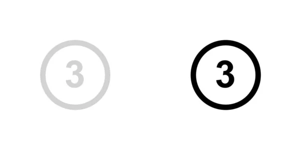 背景上隔离的插图图标 - 圆 3 轮廓 — 图库矢量图片
