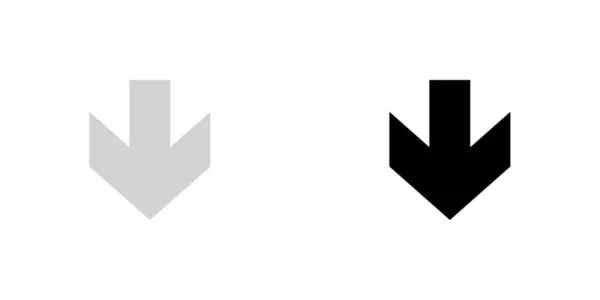 Icono ilustrado aislado sobre un fondo - Flecha hacia abajo — Archivo Imágenes Vectoriales