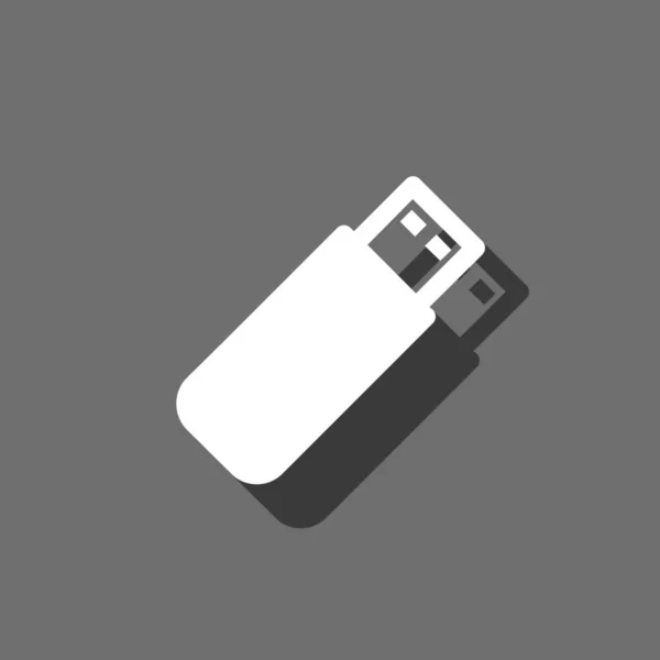 Icône illustrée isolée sur un fond - Clé USB — Image vectorielle