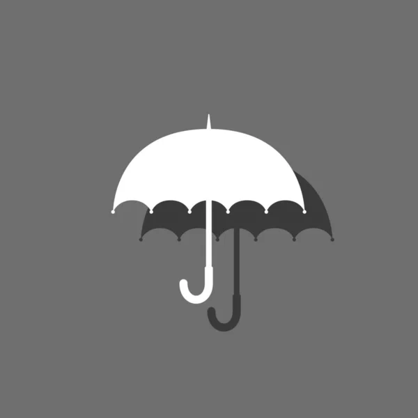 Ícone Ilustrado Isolado em Fundo - Guarda-chuva — Vetor de Stock