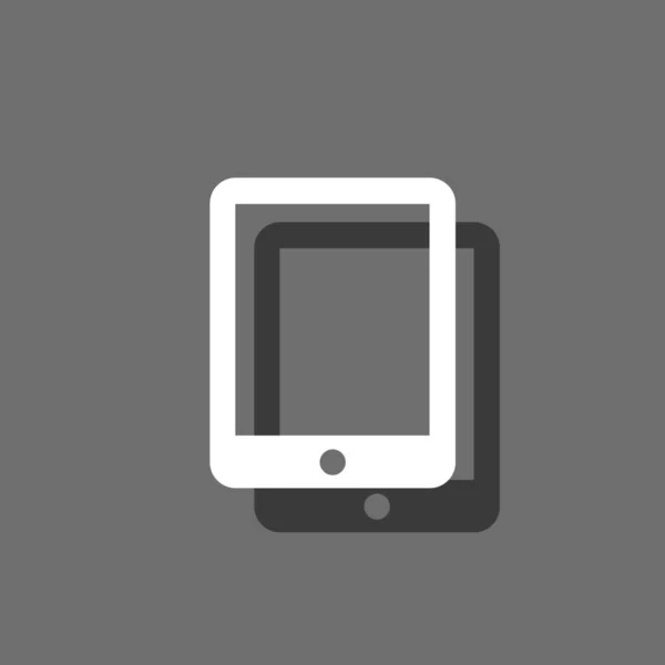 Icône illustrée isolée sur un fond - Tablette — Image vectorielle