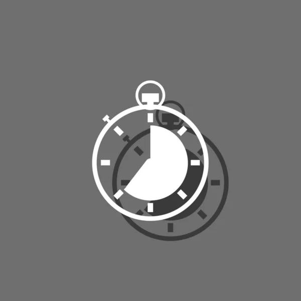 Icône illustrée isolée sur un fond - Chronomètre 5 Huitièmes — Image vectorielle