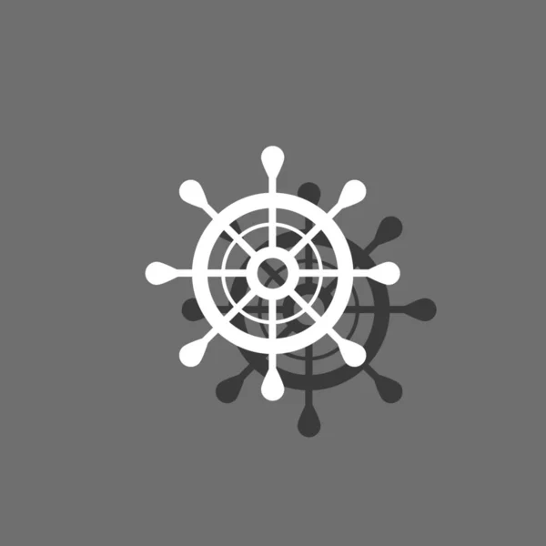 Ilustrowana ikona izolowane na tle-statek koło — Wektor stockowy