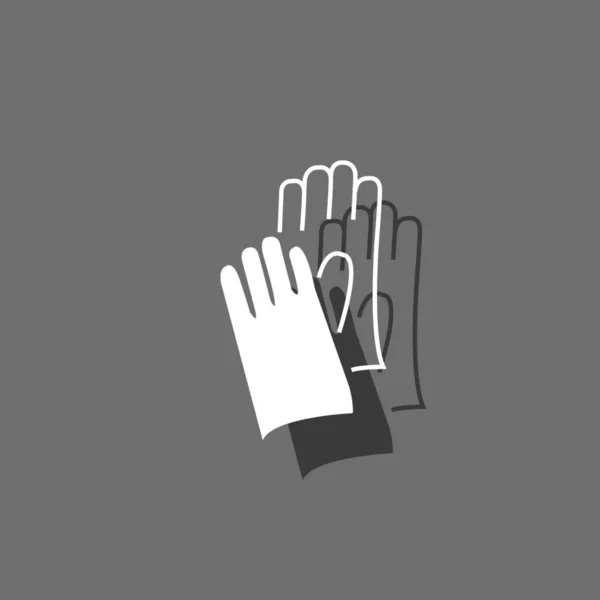 Icono ilustrado aislado sobre un fondo - Guantes de seguridad — Vector de stock