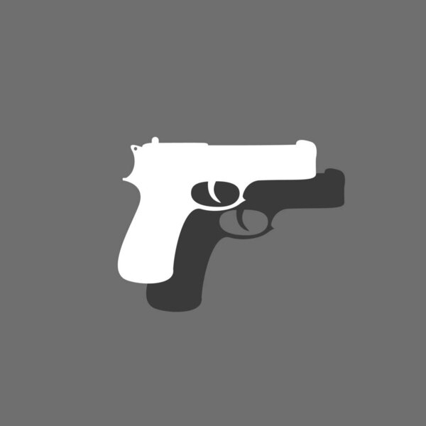 Illustrated Icon Isolated on a Background - Pistol