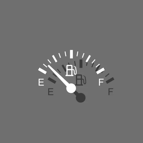 Geïllustreerd icoon geïsoleerd op een achtergrond-benzinemeter leeg — Stockvector