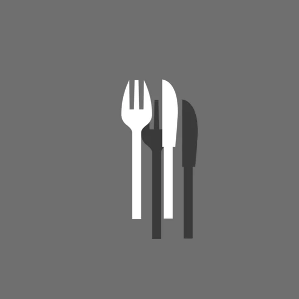 Ілюстрована ікона ізольована від фону-ножа і вилки — стоковий вектор