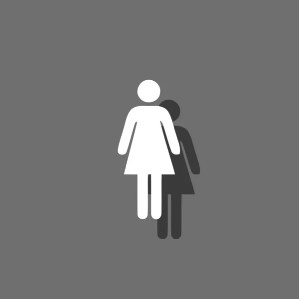 Geïllustreerd icoon geïsoleerd op een achtergrond-vrouwelijk — Stockvector