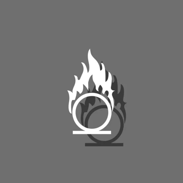 Ilustrowana ikona izolowane na tle-ekstremalne ciepło i jodła — Wektor stockowy