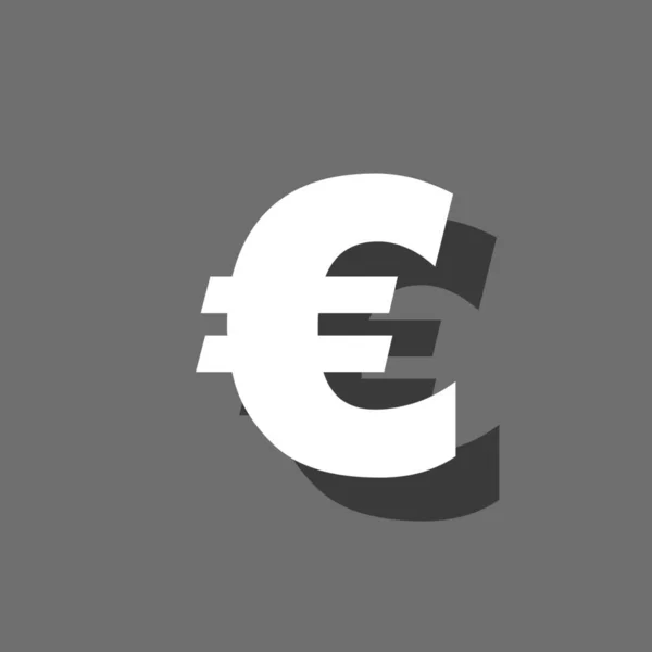 Icono ilustrado aislado sobre un fondo - Euro Sign — Vector de stock