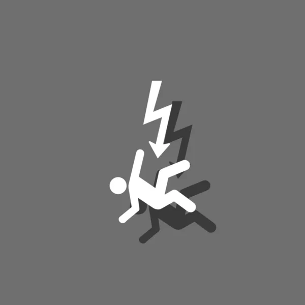 Icono ilustrado aislado sobre un fondo - Peligro de electricidad — Vector de stock