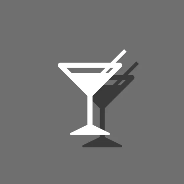 Ícone Ilustrado Isolado em Fundo - Cocktail — Vetor de Stock