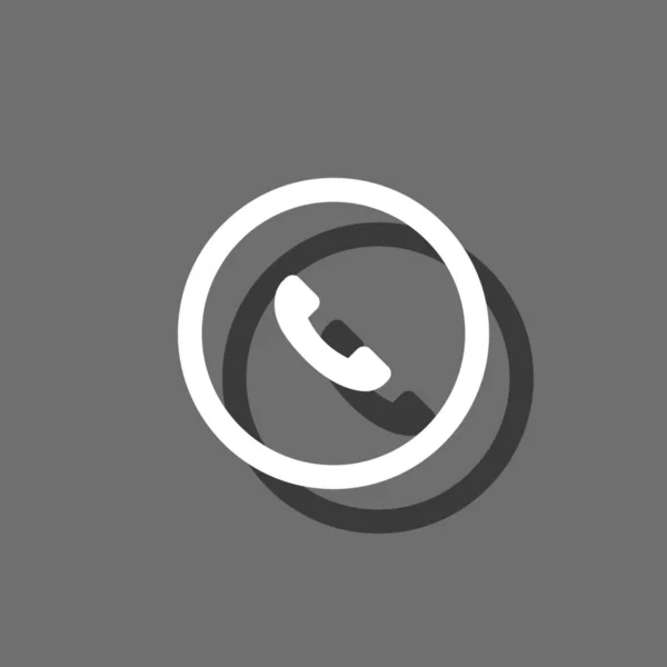 Icona illustrata isolato su uno sfondo - Circle Phone Outline — Vettoriale Stock
