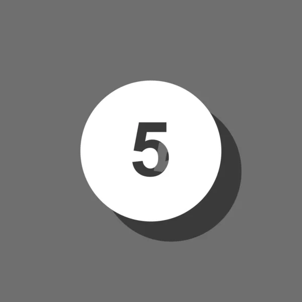 Icône illustrée isolée sur un fond - Cercle 5 rempli — Image vectorielle