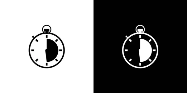 Geïllustreerd pictogram geïsoleerd op een achtergrond-stopwatch half compl — Stockvector