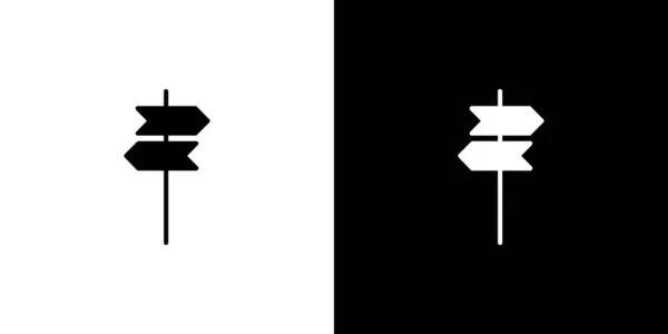 Icono Ilustrado Aislado en un Fondo - Señal Poste Derecha Izquierda — Archivo Imágenes Vectoriales