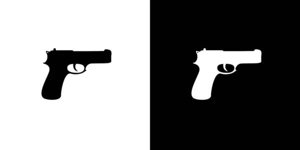 Ícone Ilustrado Isolado em Fundo Pistola — Vetor de Stock