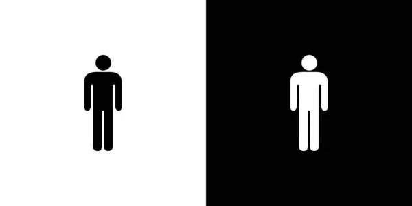 Icône illustrée isolée sur un fond - Silhouette masculine — Image vectorielle