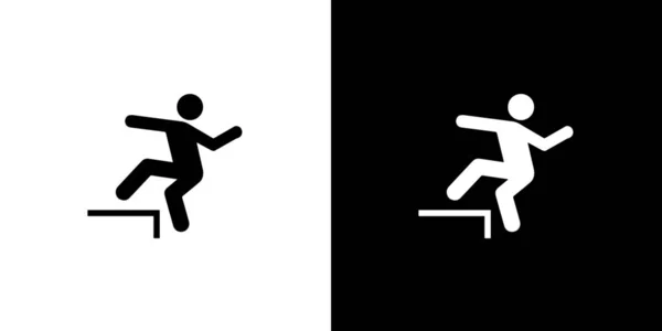 Ikone isoliert auf einem Hintergrund - Mann und Schritt — Stockvektor