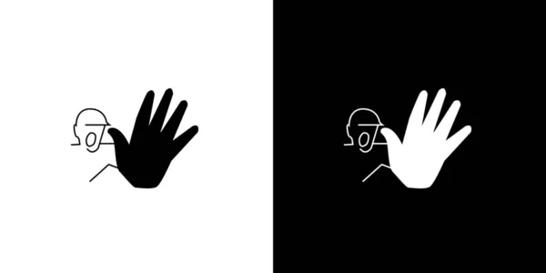 Ícone Ilustrado Isolado em Fundo - High Five — Vetor de Stock