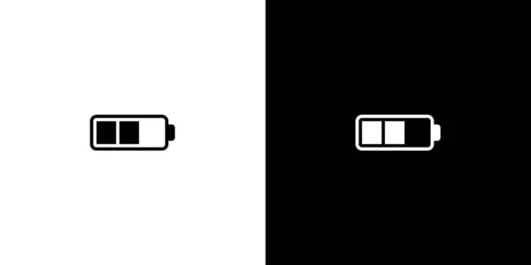 Icona illustrata isolata su sfondo - Mezza batteria — Vettoriale Stock