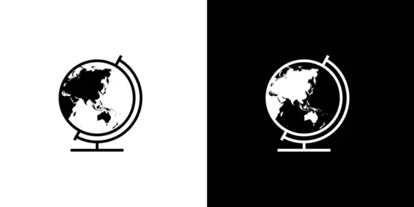 Illusztrált Icon izolált a háttér-Globe-Ázsia Óceánia — Stock Vector