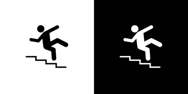 Icono ilustrado aislado sobre un fondo - Escaleras de peligro — Vector de stock