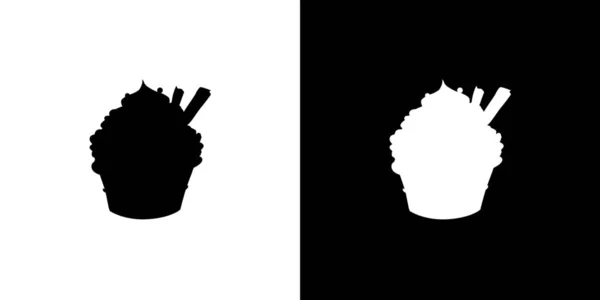 Geïllustreerde icoon geïsoleerd op een achtergrond-cupcake met hagelslag — Stockvector
