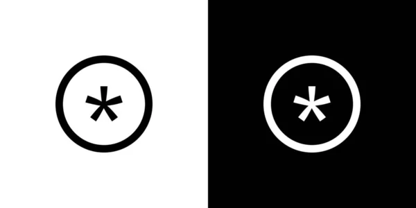 Ilustrowana ikona izolowane na tle-Circle Asterisk Outl — Wektor stockowy