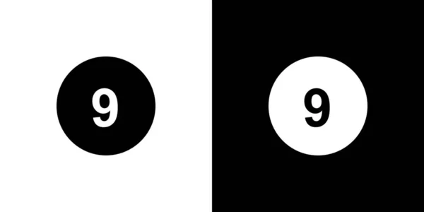 Illustrerad ikon isolerad på en bakgrund-cirkel 9 fylld — Stock vektor
