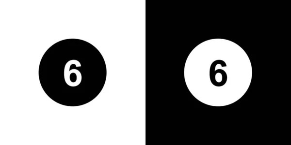 Icône illustrée isolée sur un fond - Cercle 6 rempli — Image vectorielle