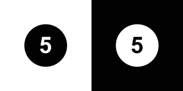 Ilustrované ikony izolované na pozadí – kruh 5 vyplněn — Stockový vektor