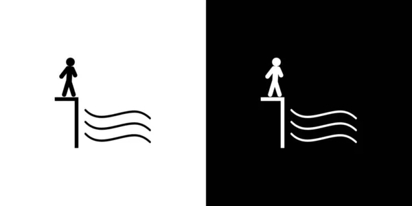 Ikone isoliert auf einem Hintergrund - Vorsicht Wasser — Stockvektor