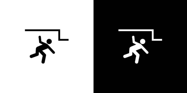 Icono ilustrado aislado sobre un fondo - Cuidado con el techo bajo — Vector de stock