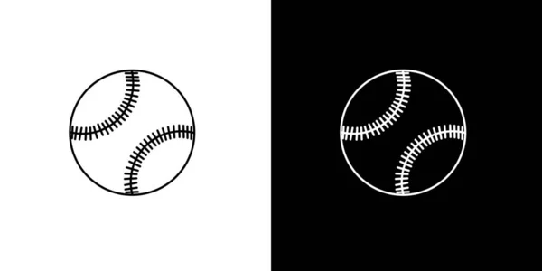 Icône illustrée isolée sur un fond - Baseball — Image vectorielle