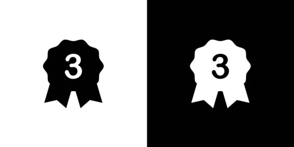 Illusztrált ikon izolált a háttérben-3. hely Rosette — Stock Vector